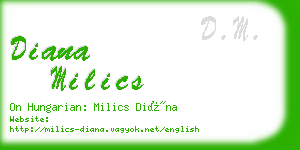 diana milics business card